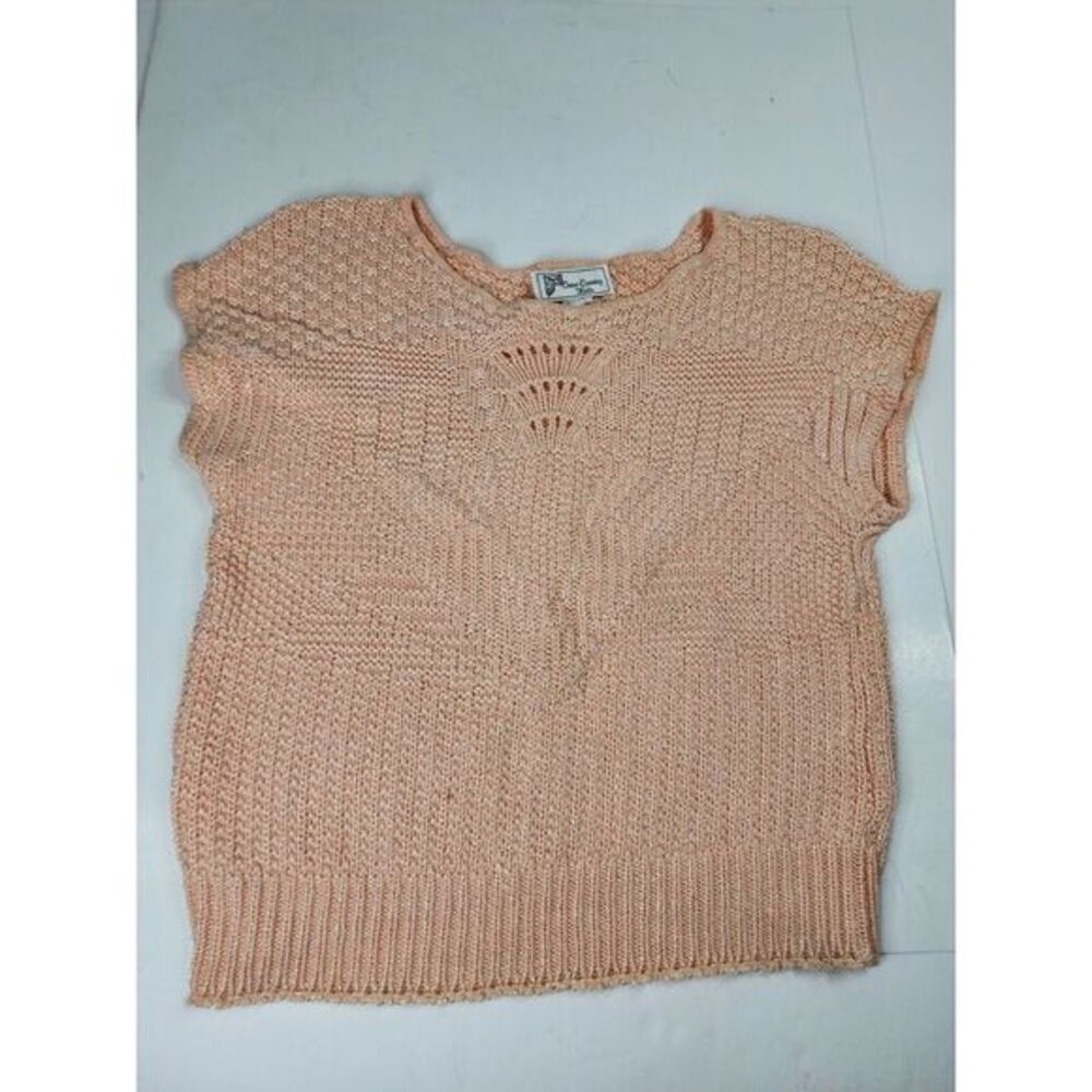 Vtg Cross Country Knits Womens Cable Knit Sweater Cotton Blend USA Size Small